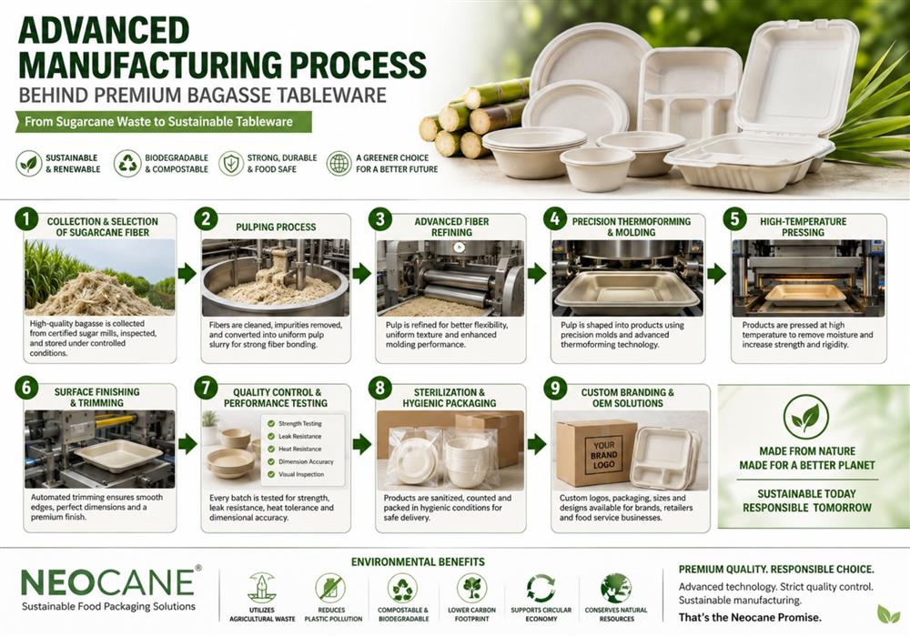 Advanced Manufacturing Process Behind Premium Bagasse Tableware