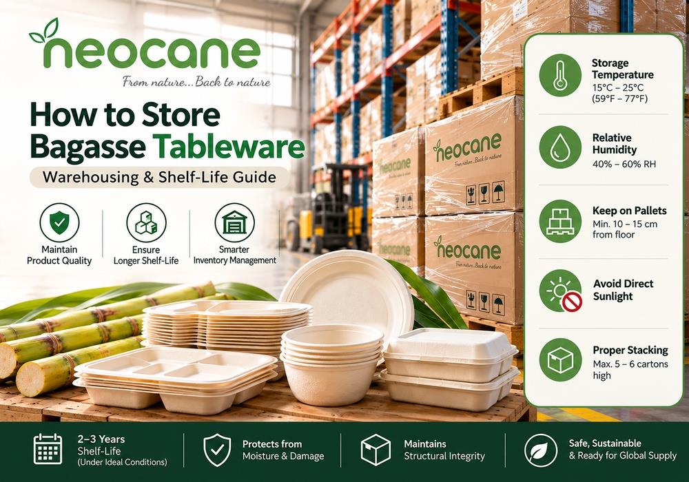 How to Store Bagasse Tableware: Warehousing & Shelf-Life Guide